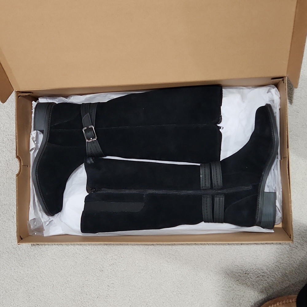 Clarks Maye Shine Suede Knee-High Boot